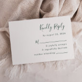 Moderne Smarald Green Script Wedding RSVP Karte