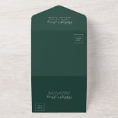 Moderne Smarald Green Silver Glitzer Wedding All In One Einladung (Außenbereich)