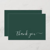 Moderne Smarald Green Simple Wedding Dankeskarte (Vorne/Hinten)
