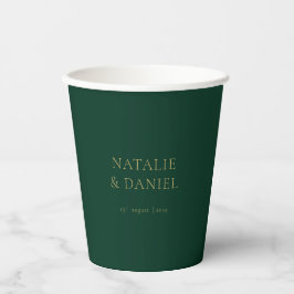 Moderne Smarald Green und Gold Chic Wedding Pappbecher