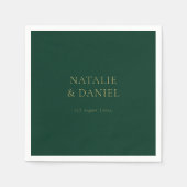 Moderne Smarald Green und Gold Chic Wedding Serviette (Vorderseite)