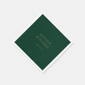 Moderne Smarald Green und Gold Chic Wedding Serviette (Ecke)