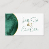 Moderne Smarald Green Watercolor Hochzeitsseite Begleitkarte (Rückseite)