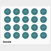 Moderne Smarald Green Wedding- Runder Aufkleber (Blatt)