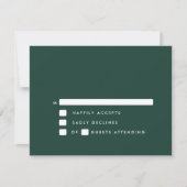 Moderne Smarald Green White Bold Minimalistische H RSVP Karte (Vorderseite)