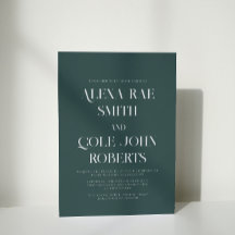 Moderne Smarald Hunter Green Chic Hochzeit