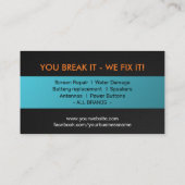 Moderne Smartphone-Reparatur Visitenkarte (Rückseite)