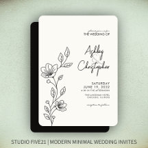 Moderne Smokey Black Foliage Kontur Hochzeit
