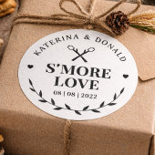 Moderne S'more Liebe Hochzeit Runder Aufkleber