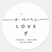 Moderne S'mores Wedding Party Fevor Kit Classic Ro Runder Aufkleber (Vorderseite)