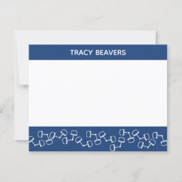 Moderne Snaffle Bit Horse Note Card - Navy Dankeskarte