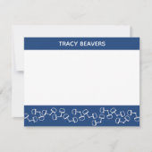 Moderne Snaffle Bit Horse Note Card - Navy Dankeskarte (Vorderseite)
