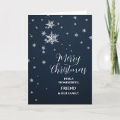 Moderne Snow Friend & Family Frohe Weihnachten Karte (Vorderseite)