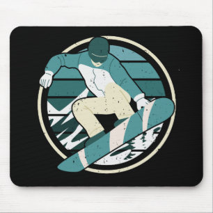 Moderne Snowboard-Grafik Mousepad