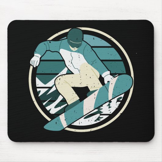 Moderne Snowboard-Grafik Mousepad (Vorne)
