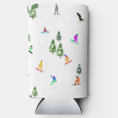 Moderne Snowboarder Snowboarden Illustration Selters Dosenkühler (Vorderseite)