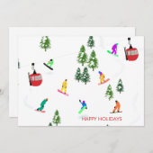 Moderne Snowboarder Snowboarder-Holiday Card Feiertagskarte (Vorne/Hinten)