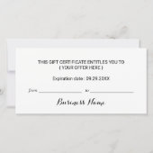 Moderne Snowflake Beauty Salon Geschenkgutscheine (Rückseite)