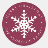 Moderne Snowflake Berry Holiday Sticker (Vorderseite)