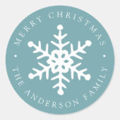 Moderne Snowflake Blue Frost Holiday Sticker (Vorderseite)