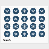 Moderne Snowflake Navy Holiday Sticker (Blatt)