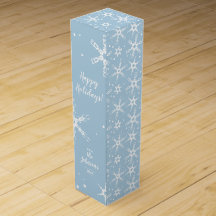 Moderne Snowflake Personalisiert Wine Flasche Gesc