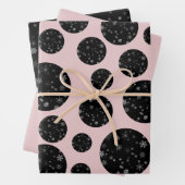 Moderne Snowflake Schwarz Pink Muster Weihnachten Geschenkpapier Set (Beispiel)