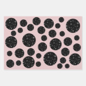Moderne Snowflake Schwarz Pink Muster Weihnachten Geschenkpapier Set (Vorderseite)