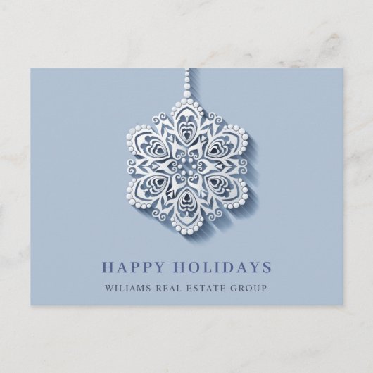 Moderne Snowflake Weihnachten Firmengrüße (Vorderseite)