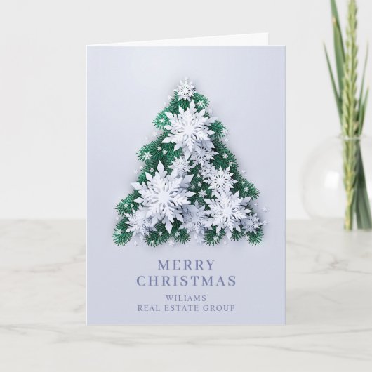 Moderne Snowflake Weihnachten Firmengrüße (Vorderseite)