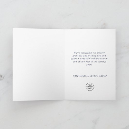 Moderne Snowflake Weihnachten Firmengrüße (Innenseite)