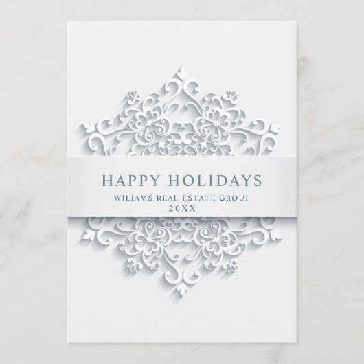 Moderne Snowflake Weihnachten Firmengrüße (Vorderseite)