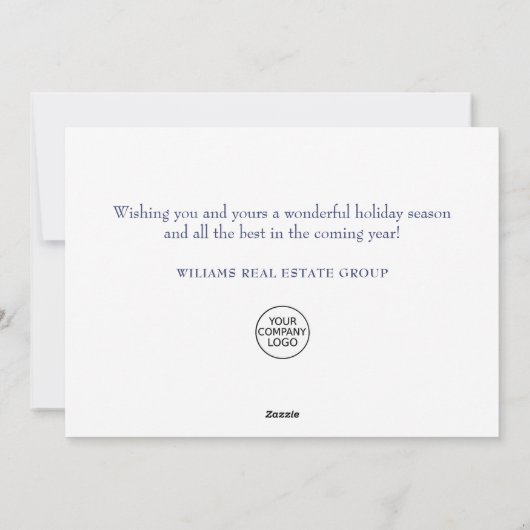 Moderne Snowflake Weihnachten Firmengrüße (Rückseite)