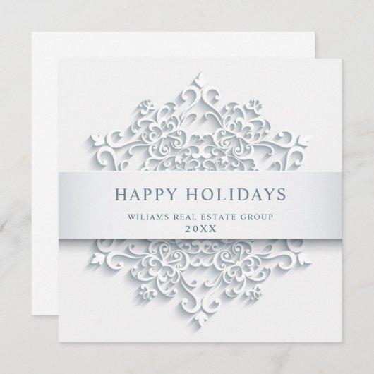 Moderne Snowflake Weihnachten Firmengrüße (Vorne/Hinten)