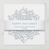 Moderne Snowflake Weihnachten Firmengrüße (Vorderseite)