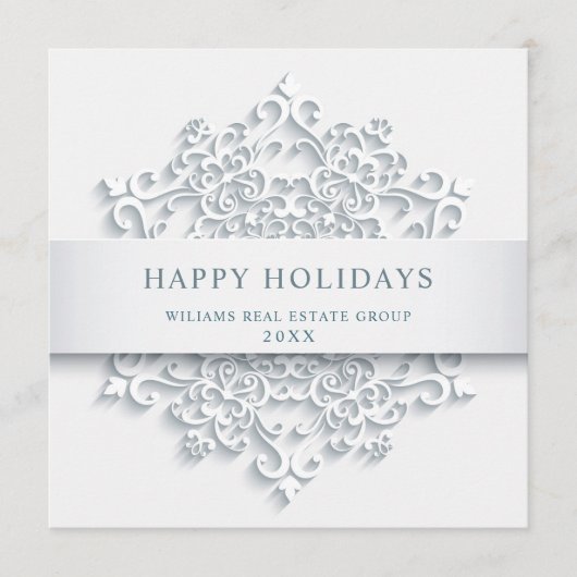 Moderne Snowflake Weihnachten Firmengrüße (Vorderseite)