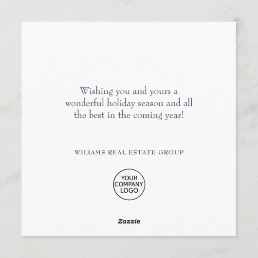 Moderne Snowflake Weihnachten Firmengrüße (Rückseite)