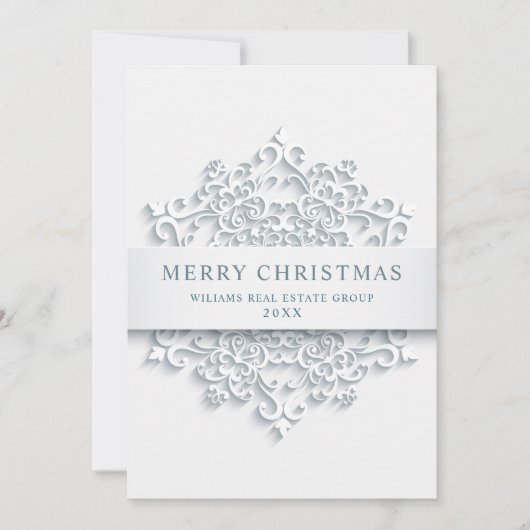 Moderne Snowflake Weihnachten Firmengrüße (Vorderseite)