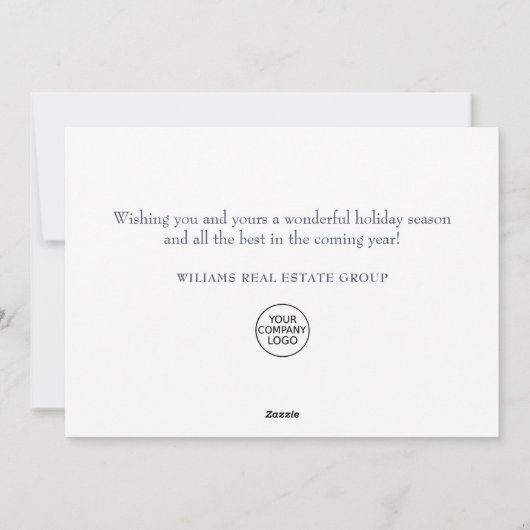 Moderne Snowflake Weihnachten Firmengrüße (Rückseite)