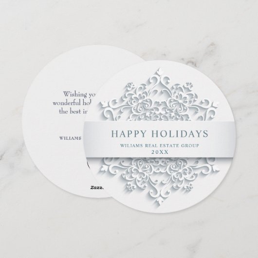 Moderne Snowflake Weihnachten Firmengrüße (Vorne/Hinten)