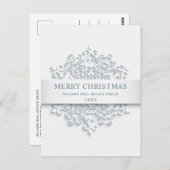 Moderne Snowflake Weihnachten Firmengrüße Postkarte (Vorne/Hinten)