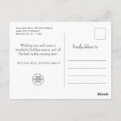 Moderne Snowflake Weihnachten Firmengrüße Postkarte (Rückseite)