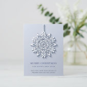 Moderne Snowflake Weihnachten Firmengrüße Postkarte (Stehend Vorderseite)