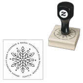 Moderne Snowflake Weihnachts-Rücksendeadresse Gummistempel (Stempel)