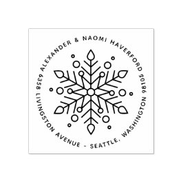 Moderne Snowflake Weihnachts-Rücksendeadresse Gummistempel