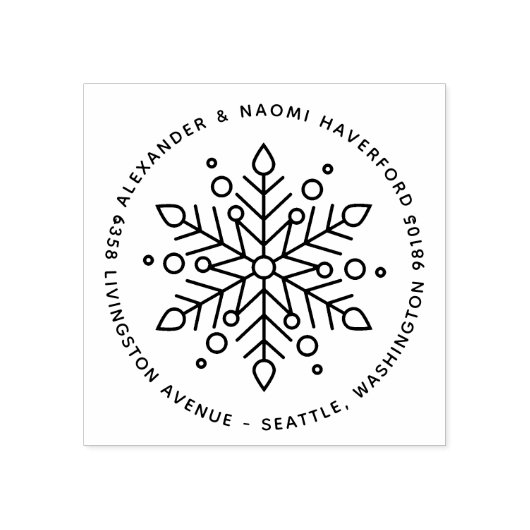 Moderne Snowflake Weihnachts-Rücksendeadresse Gummistempel (Prägung)