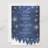 Moderne Snowflake Winter Navy und Gold Wedding Einladung (Vorderseite)