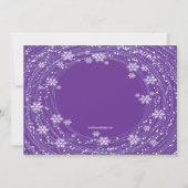 Moderne Snowflakes - Feiertage lila Einladung (Rückseite)