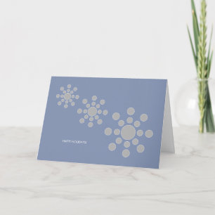 Moderne Snowflakes Holiday Card - Blau/Silber Feiertagskarte