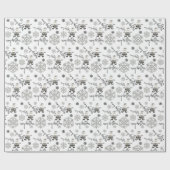 Moderne Snowflakes Muster im Santa Hahnentrittmust Geschenkpapier (Flach)
